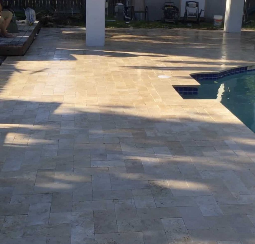 travertine pool pavers